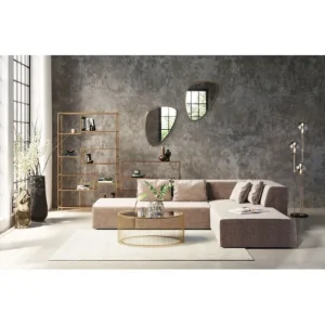 Fashion KARE Design Corner Sofa Infinity Velvet Taupe Right