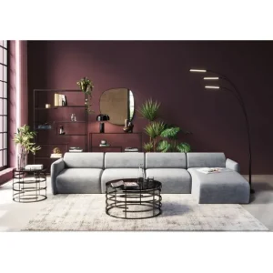 Clearance KARE Design Corner Sofa Lucca Grey Right 331cm