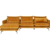 Best KARE Design Corner Sofa Monza Left Velvet Curry 296cm
