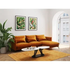 Sale KARE Design Corner Sofa Monza Right Velvet Curry 296cm