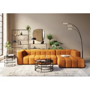 Discount KARE Design Corner Sofa Salamanca Gold Brown Right  320cm