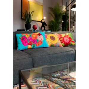 Online KARE Design Cushion Fiorista Blue 60x40cm