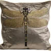 Outlet KARE Design Cushion Glitter Dragenfly Brown 40x40cm