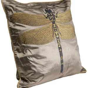 Outlet KARE Design Cushion Glitter Dragenfly Brown 40x40cm