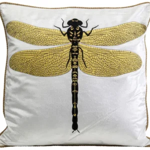 Fashion KARE Design Cushion Glitter Dragonfly White 40x40cm