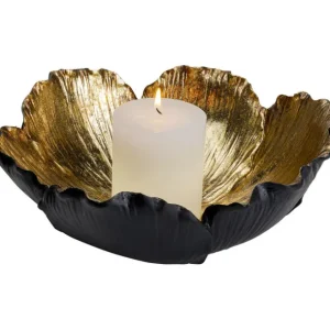 Outlet KARE Design Deco Bowl Flower Bloom Black Gold Ø25cm