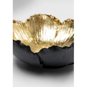 Outlet KARE Design Deco Bowl Flower Bloom Black Gold Ø25cm