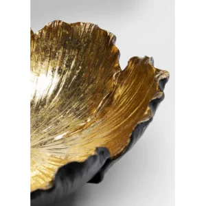 Outlet KARE Design Deco Bowl Flower Bloom Black Gold Ø25cm