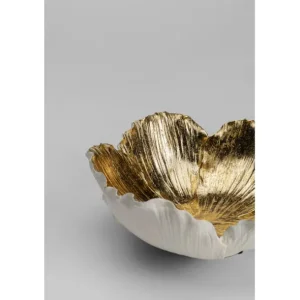 Fashion KARE Design Deco Bowl Flower Bloom Cream Gold Ø25cm