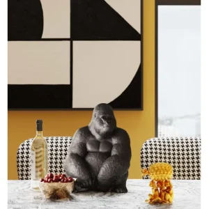 Fashion KARE Design Deco Figur Monkey Gorilla Side Medium Black