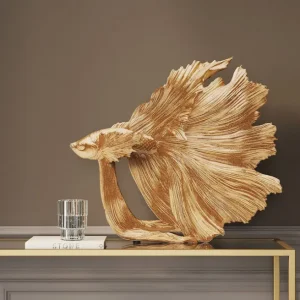 Best KARE Design Deco Figurine Betta Fish Gold Small