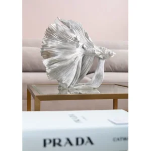 Outlet KARE Design Deco Figurine Betta Fish Silver Small