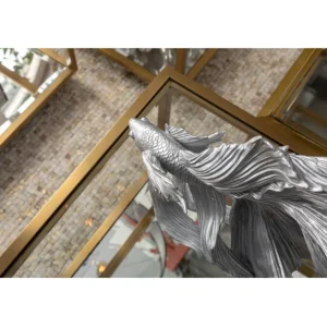 Outlet KARE Design Deco Figurine Betta Fish Silver Small