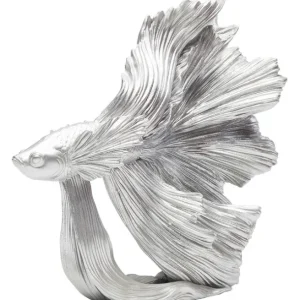 Outlet KARE Design Deco Figurine Betta Fish Silver Small