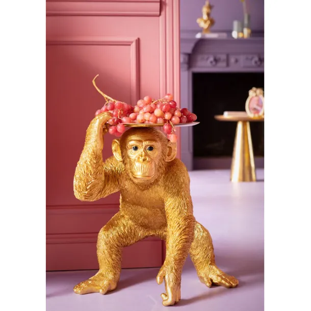 deco_figurine_butler_play_1.webp Sale KARE Design Deco Figurine Butler Playing Chimp Gold 52cm