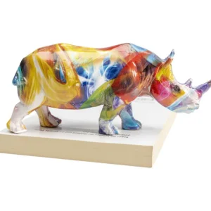 Outlet KARE Design Deco Figurine Colored Rhino 17cm
