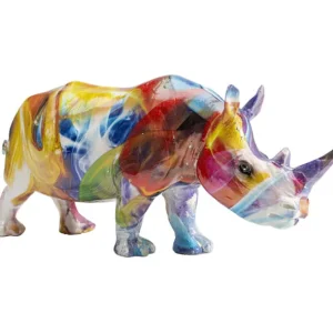 Outlet KARE Design Deco Figurine Colored Rhino 17cm