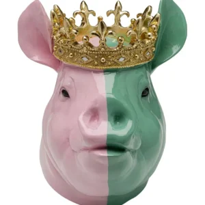 Best KARE Design Deco Figurine Crowned Pig 28cm