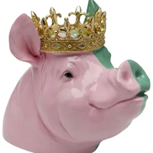 Best KARE Design Deco Figurine Crowned Pig 28cm
