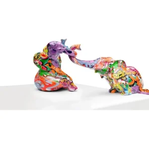 Outlet KARE Design Deco Figurine Elefant Zirkus Graffit (2/Set)