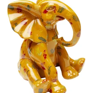 New KARE Design Deco Figurine Elephant Dots Yellow 18cm
