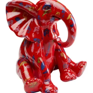 Outlet KARE Design Deco Figurine Elephant Dots Red 18cm