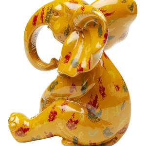New KARE Design Deco Figurine Elephant Dots Yellow 18cm