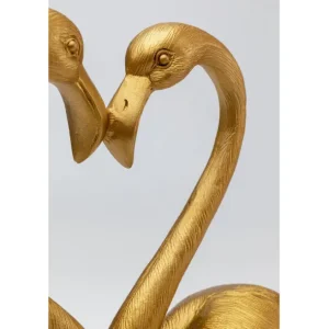 Hot KARE Design Deco Figurine Flamingo Love Gold 39cm