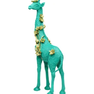 Outlet KARE Design Deco Figurine Flower Giraffe Green 76cm