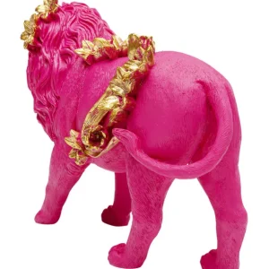 Fashion KARE Design Deco Figurine Flower Lion Pink 19cm