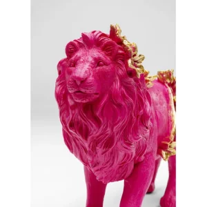 Fashion KARE Design Deco Figurine Flower Lion Pink 19cm