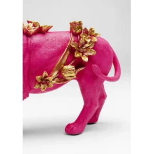 Fashion KARE Design Deco Figurine Flower Lion Pink 19cm