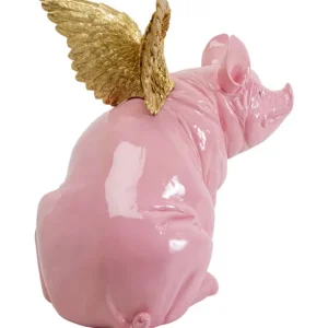 Outlet KARE Design Deco Figurine Flying Pig Pink 79cm