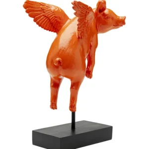 Fashion KARE Design Deco Figurine Flying Pig Orange 29cm