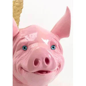 Outlet KARE Design Deco Figurine Flying Pig Pink 79cm