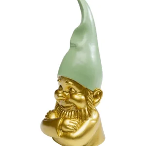 New KARE Design Deco Figurine Gnome Gold Green 21cm