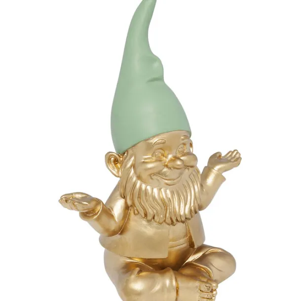 deco_figurine_gnome_medit_1.webp Best KARE Design Deco Figurine Gnome Meditation Gold Green 19cm