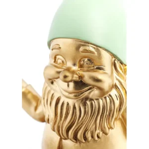Best KARE Design Deco Figurine Gnome Meditation Gold Green 19cm