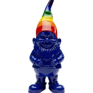 Hot KARE Design Deco Figurine Gnome Rainbow Blue 21cm