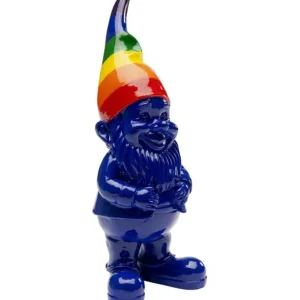 Hot KARE Design Deco Figurine Gnome Rainbow Blue 21cm