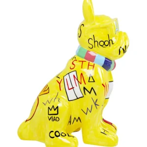Fashion KARE Design Deco Figurine Graffiti Dog Yellow 122cm