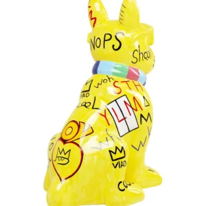 Fashion KARE Design Deco Figurine Graffiti Dog Yellow 122cm