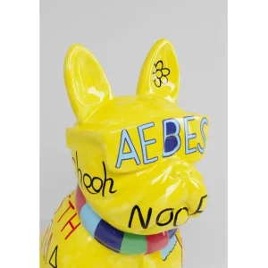 Fashion KARE Design Deco Figurine Graffiti Dog Yellow 122cm