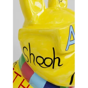 Fashion KARE Design Deco Figurine Graffiti Dog Yellow 122cm