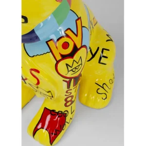 Fashion KARE Design Deco Figurine Graffiti Dog Yellow 122cm