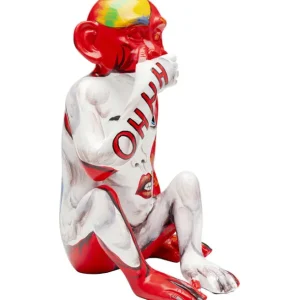 Outlet KARE Design Deco Figurine Graffiti Monkey Red 39cm