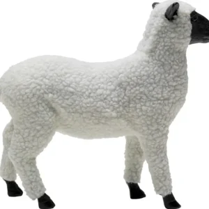Fashion KARE Design Deco Figurine Happy Sheep Wool White 28cm