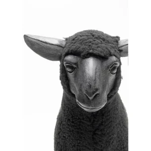 Outlet KARE Design Deco Figurine Happy Sheep Wool Black 37cm