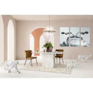 Outlet KARE Design Deco Figurine Leopard Marble 129cm