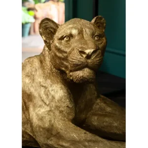 Online KARE Design Deco Figurine Lion Gold 113cm